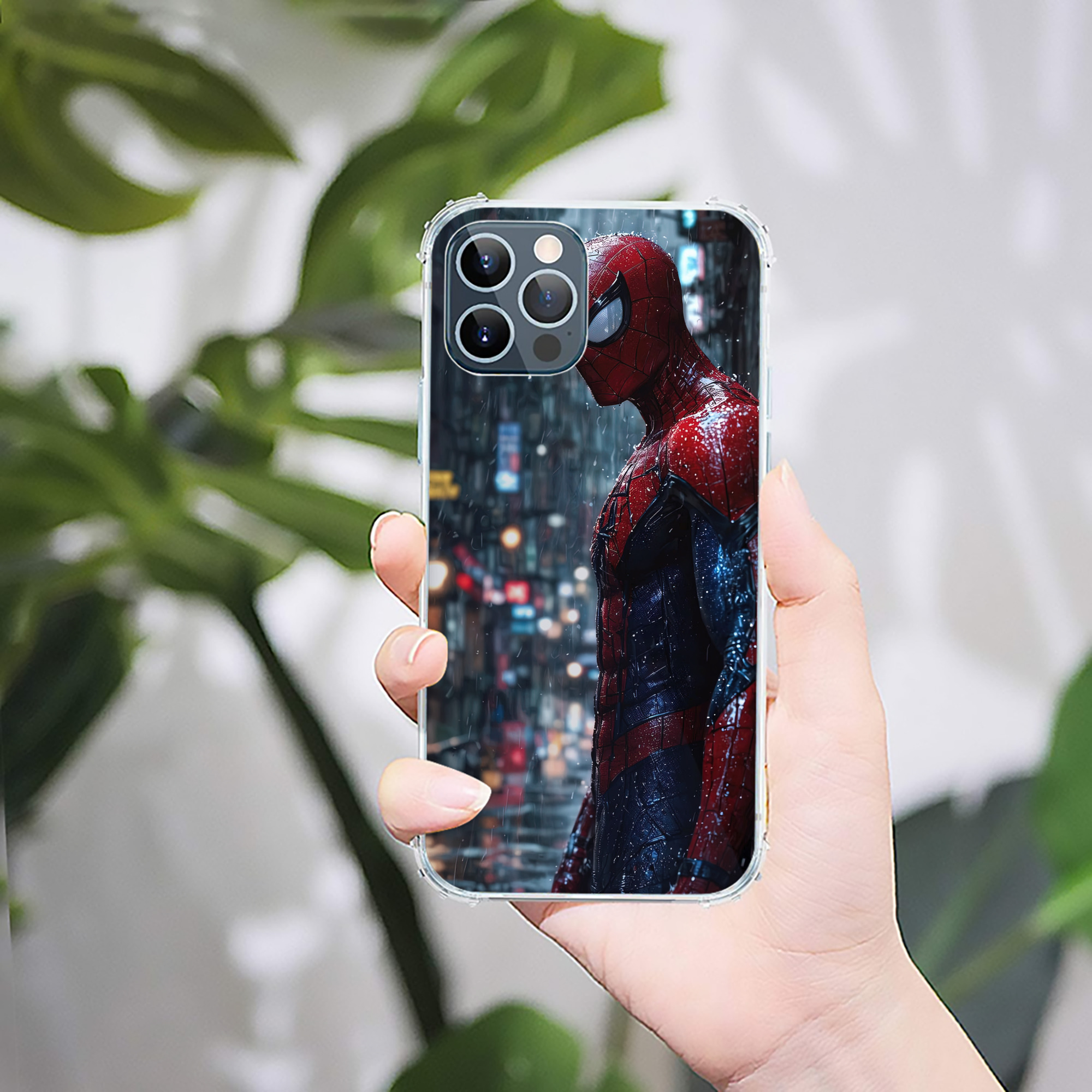 （画像用） Spider Man スパイダーマン 【iPhone 12シリーズ対応】透明スマホケース（クリアソフトケース）